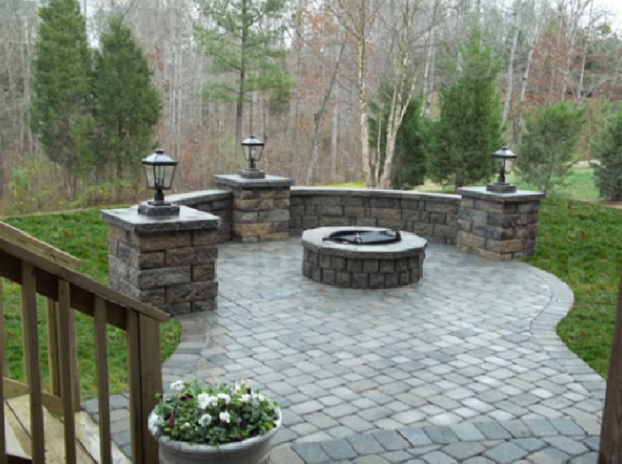 Fire Pit In The Fall And Winter, Outdoor Fire Pit Installation